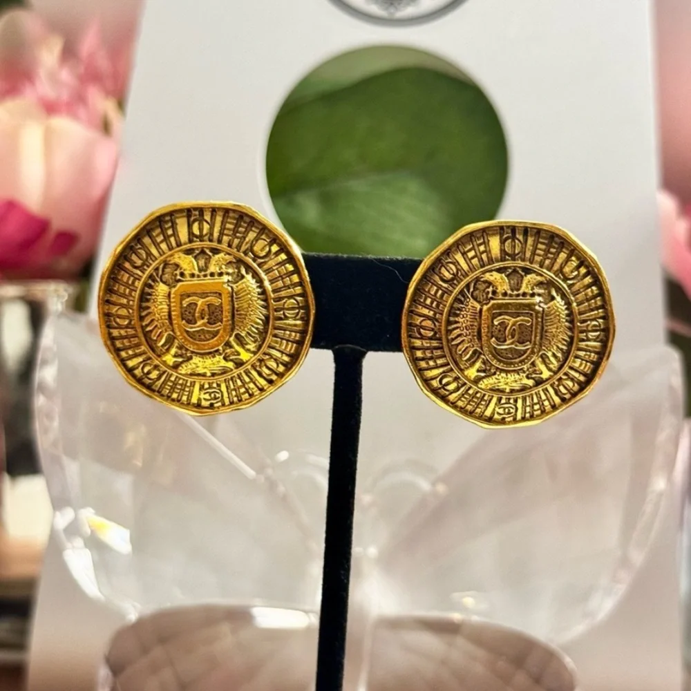 Vintage Chanel 24k Gold Earrings